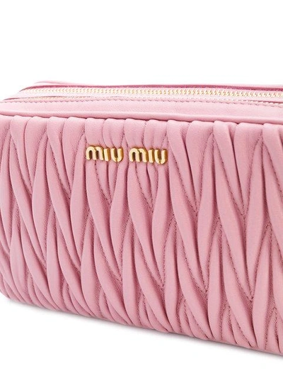 Shop Miu Miu Creased Effect Clutch - Pink