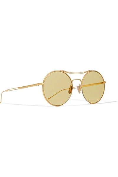Shop Sunday Somewhere Goldie Round-frame Gold-tone Sunglasses