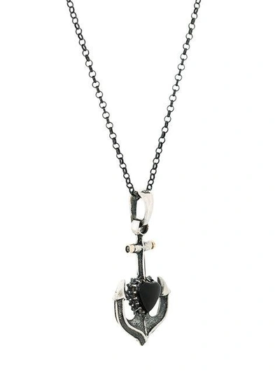 Ugo Cacciatori Heart And Anchor Necklace In Metallic