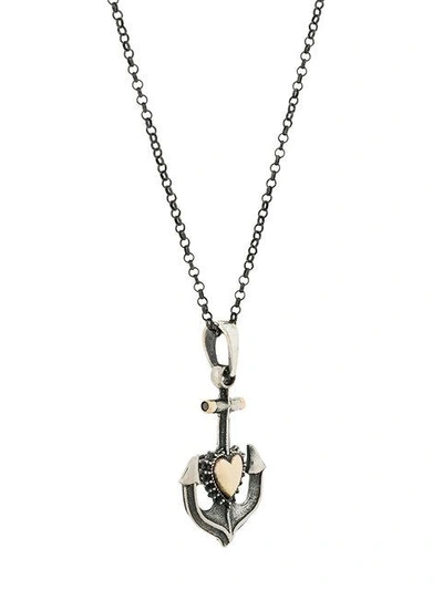 Ugo Cacciatori Heart And Anchor Necklace In Metallic