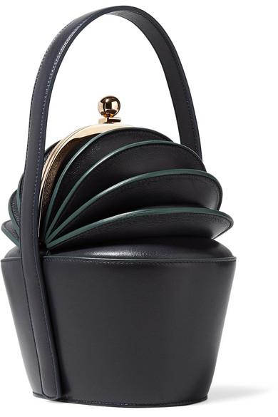 Gabriela Hearst Ella Two-tone Leather Tote In Navy | ModeSens