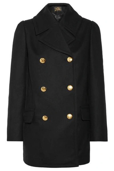 Shop Vivienne Westwood Anglomania Mosto Double-breasted Melton Wool Coat In Black