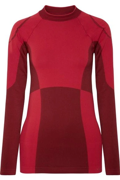 Shop Falke Paneled Stretch Top In Red
