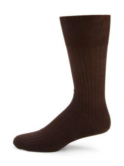 Shop Falke Men's Luxury No. 13 Sea Island Cotton Socks In Brown