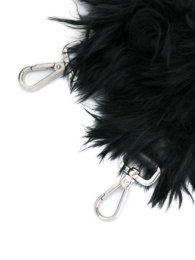 Shop Fendi Strap You Fur Mini Bag Strap In Black