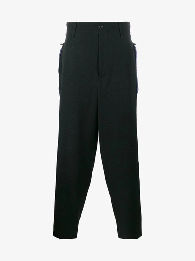 Shop Yohji Yamamoto Gabardine Loose Trousers In Black