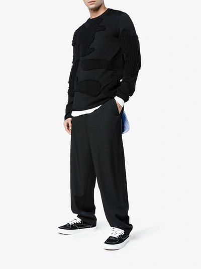 Shop Yohji Yamamoto Gabardine Loose Trousers In Black
