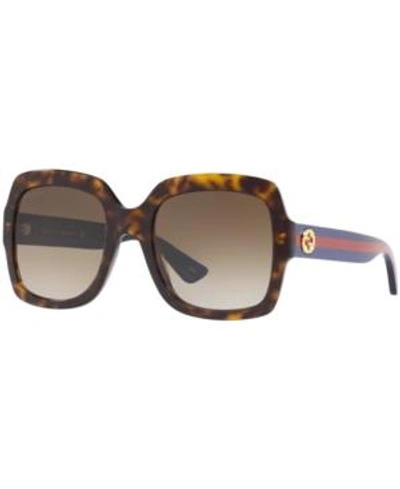 Shop Gucci Sunglasses, Gg0036s In Tortoise/brown Gradient