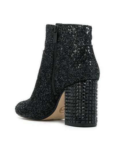 Shop Michael Michael Kors Arabella Glitter Ankle Boots In Black