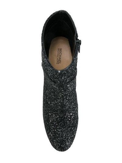 Shop Michael Michael Kors Arabella Glitter Ankle Boots In Black