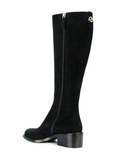 Shop Giorgio Armani Knee Length Boots In Black
