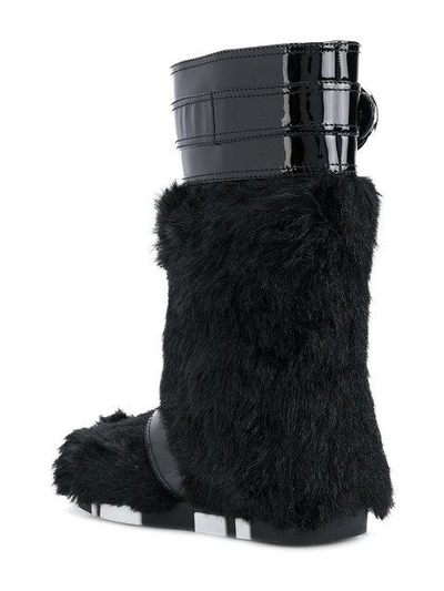 Shop Miu Miu Faux Fur Mid-calf Boots In F0002 Nero