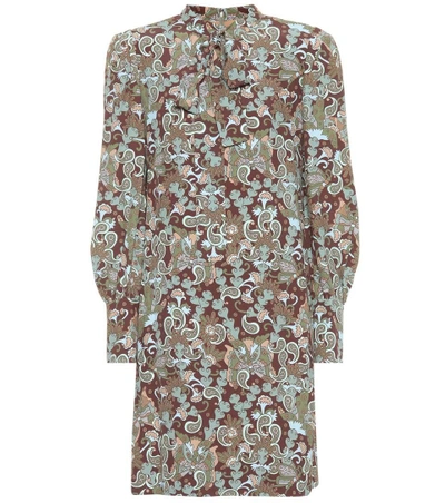 Shop Chloé Printed Crêpe Dress In Multicoloured