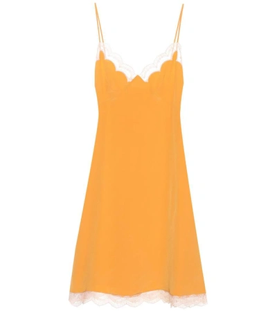 Shop Chloé Silk-crêpe Slip Dress In Yellow