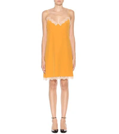 Shop Chloé Silk-crêpe Slip Dress In Yellow