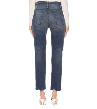 Shop Mother Button Fly Hustler Ankle Jeans In Blue