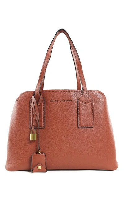 Shop Marc Jacobs The Editor Leather Shoulder Bag In Mattone