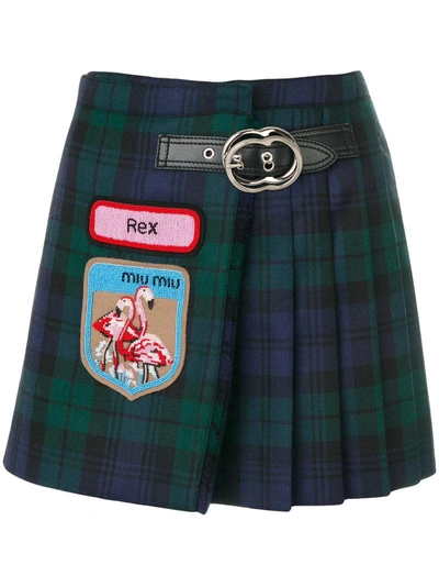 Shop Miu Miu Mini Gonna Kilt Skirt