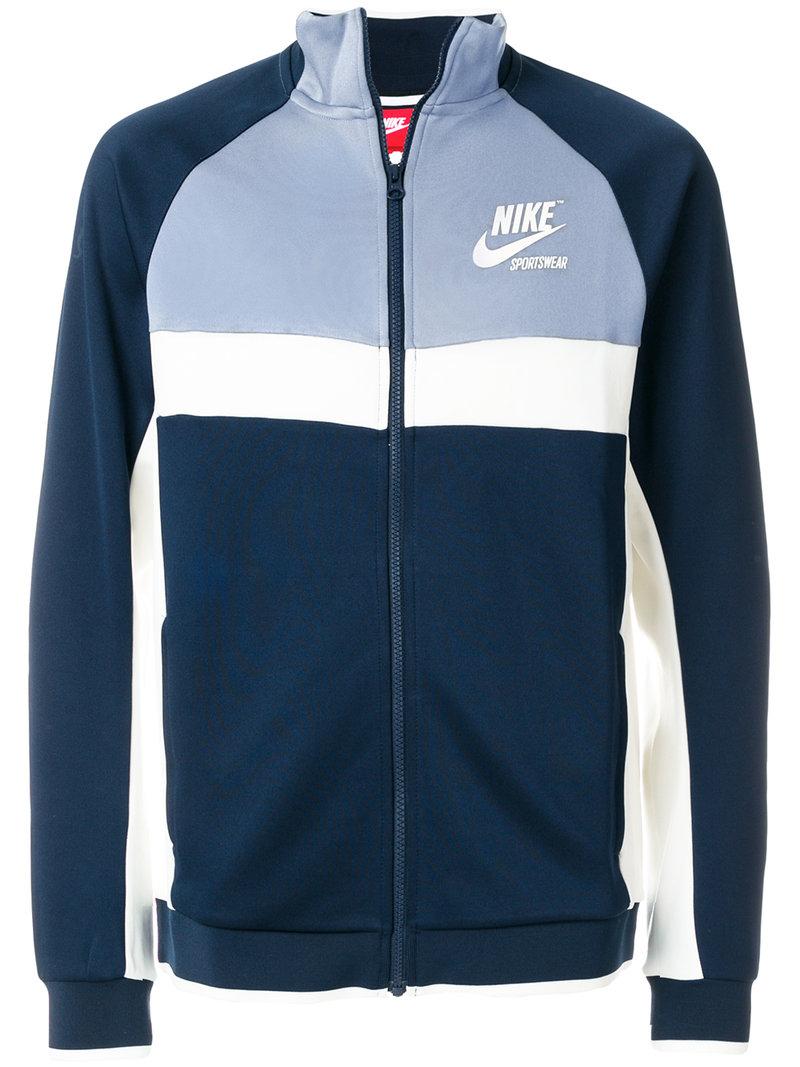 Nike Colour-block Zipped Sweatshirt | ModeSens