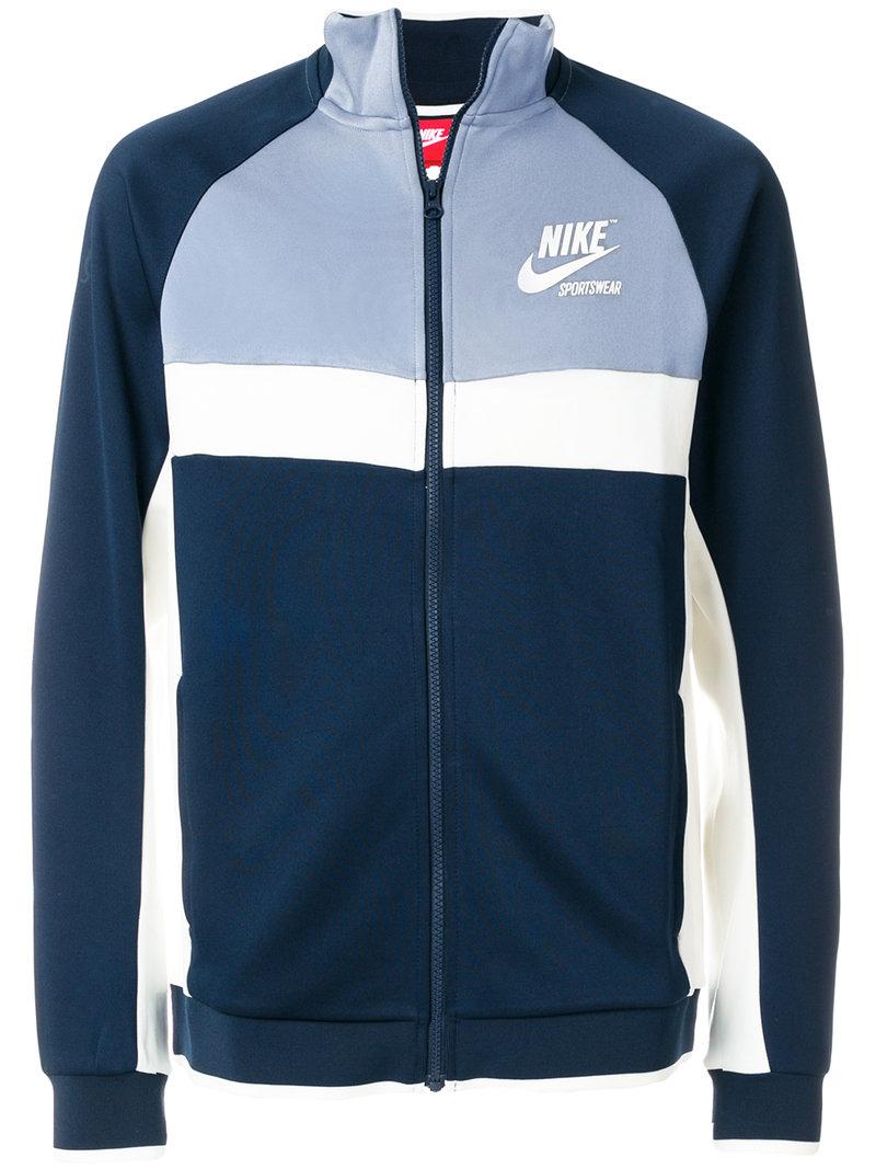 Nike Colourblock Zipped Sweatshirt ModeSens