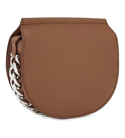 Shop Givenchy Infinity Mini Leather Saddle Bag In Cognac