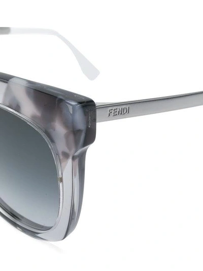 Shop Fendi Clear Frame Sunglasses In Grey