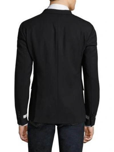 Shop Neil Barrett Brush Stripe Slim-fit Jacket In Black