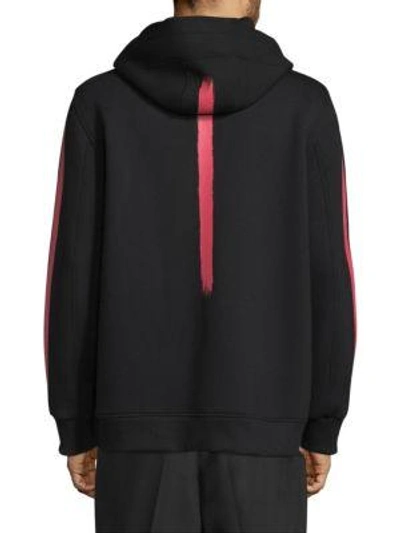 Shop Neil Barrett Full Zip Hooded Jacket In Black Red
