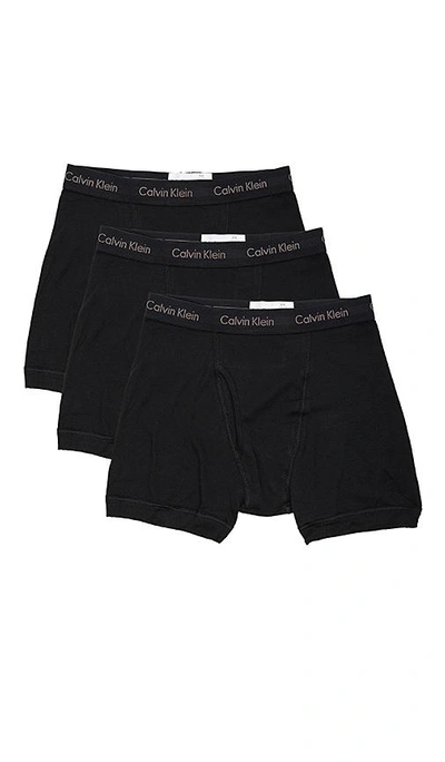 Shop Calvin Klein Underwear Cotton Classics 3 Pack Boxer Briefs In Black