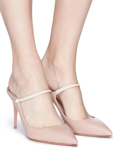 Shop Aquazzura 'nolita 85' Beaded Leather Pumps