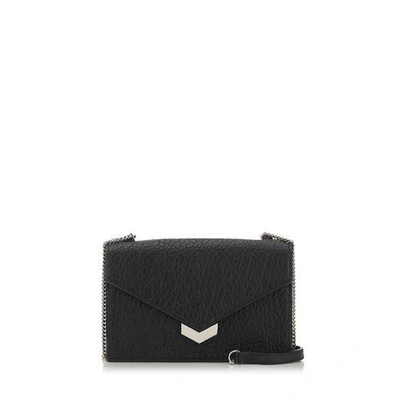 Shop Jimmy Choo Leila Black Grainy Leather Mini Cross Body Bag