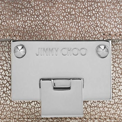 Shop Jimmy Choo Rebel Soft Mini Platinum Metallic Grainy Leather Mini Cross Body Bag