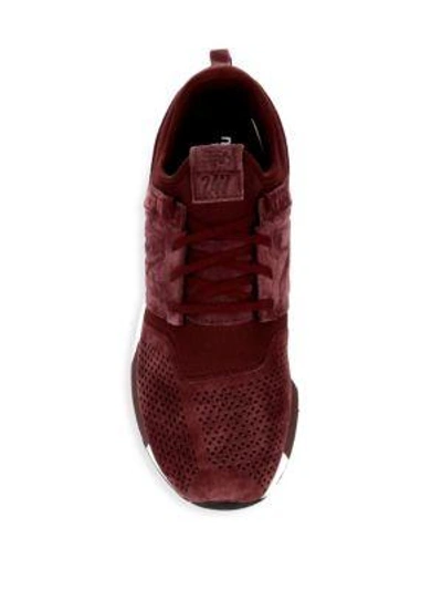 Shop New Balance Men's 247 Suede Sneakers In Burgundy