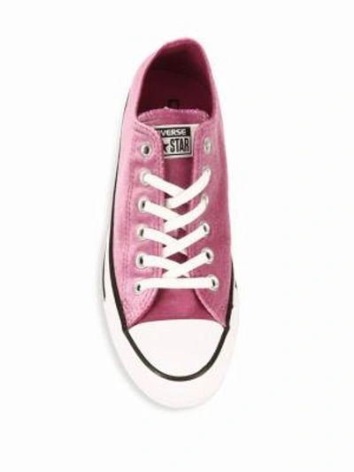 Shop Converse Velvet Low-top Sneakers In Pink