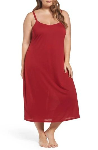 Shop Natori 'shangri La' Nightgown In Crimson Red