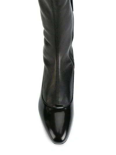 Shop Giorgio Armani Side Zip Boots In Black
