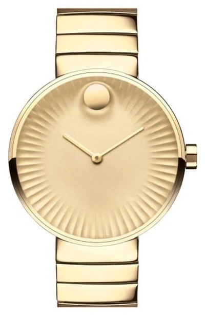 Shop Movado 'edge' Bracelet Watch, 34mm In Gold