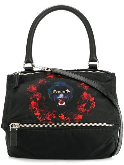 Shop Givenchy Small Jaguar Print Pandora Tote - Black