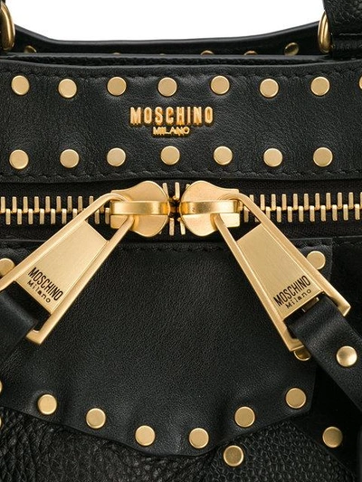 Shop Moschino Studded Tote - Black