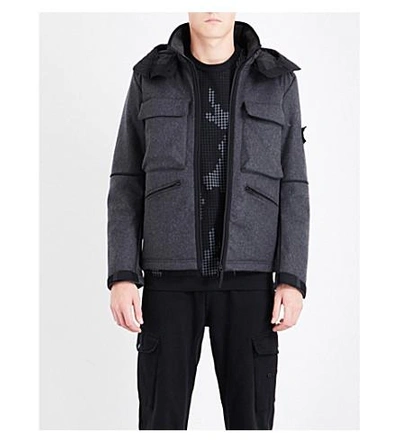 Stone Island Panno-r 4l Stretch Wool-blend Jacket In Fumo | ModeSens