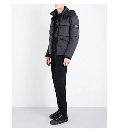 Stone Island Panno-r 4l Stretch Wool-blend Jacket In Fumo | ModeSens