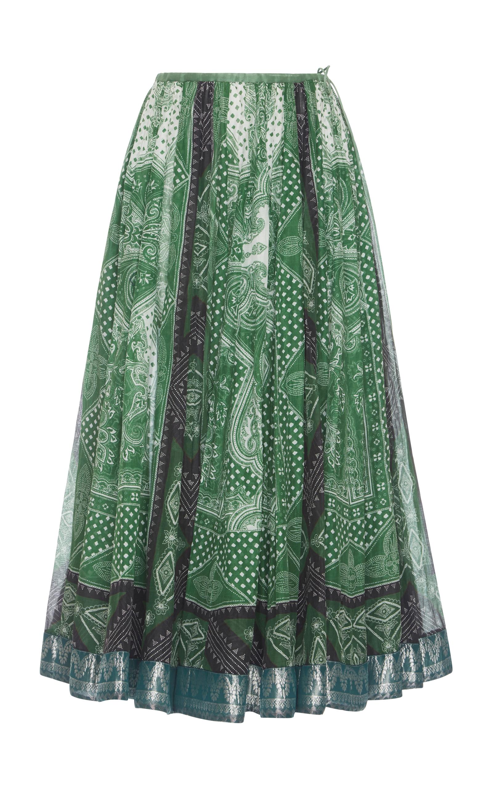 Etro Printed A Line Skirt In Green | ModeSens