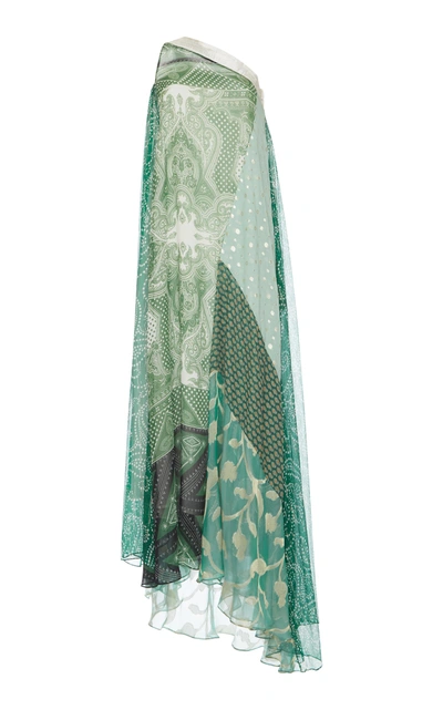 Shop Etro Off The Shoulder Gown In Green