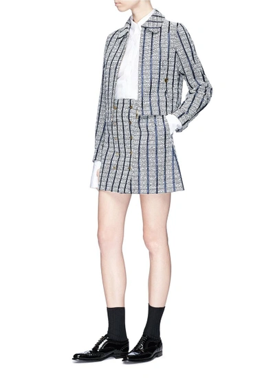 Shop Thom Browne Stripe Tweed Wrap Skirt