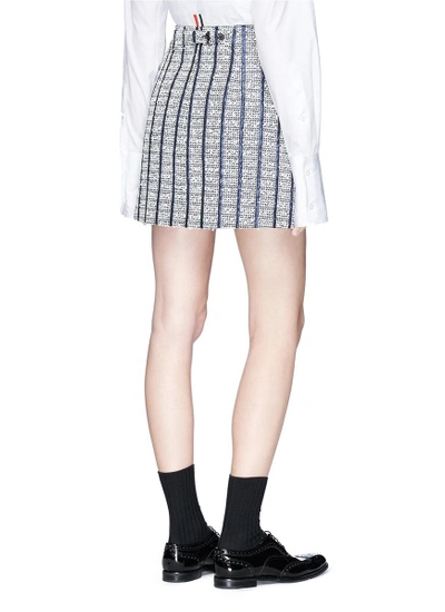 Shop Thom Browne Stripe Tweed Wrap Skirt