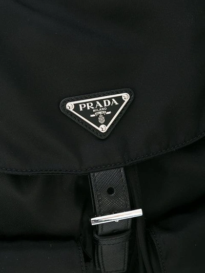 Shop Prada Logo Plaque Backpack