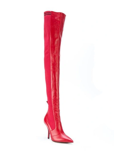 Shop Fendi Thigh High Sock Boots