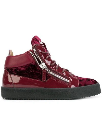 Shop Giuseppe Zanotti Design Kriss Mid-top Sneakers - Red