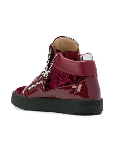 Shop Giuseppe Zanotti Design Kriss Mid-top Sneakers - Red