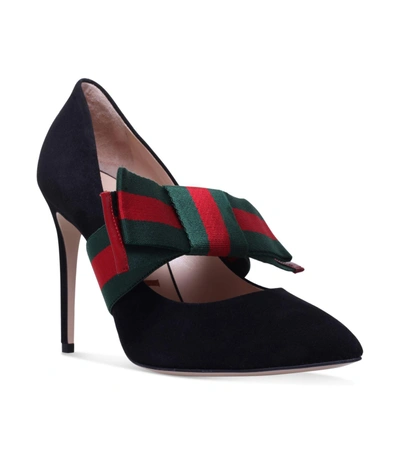 Shop Gucci Bow Pumps 105 In Black